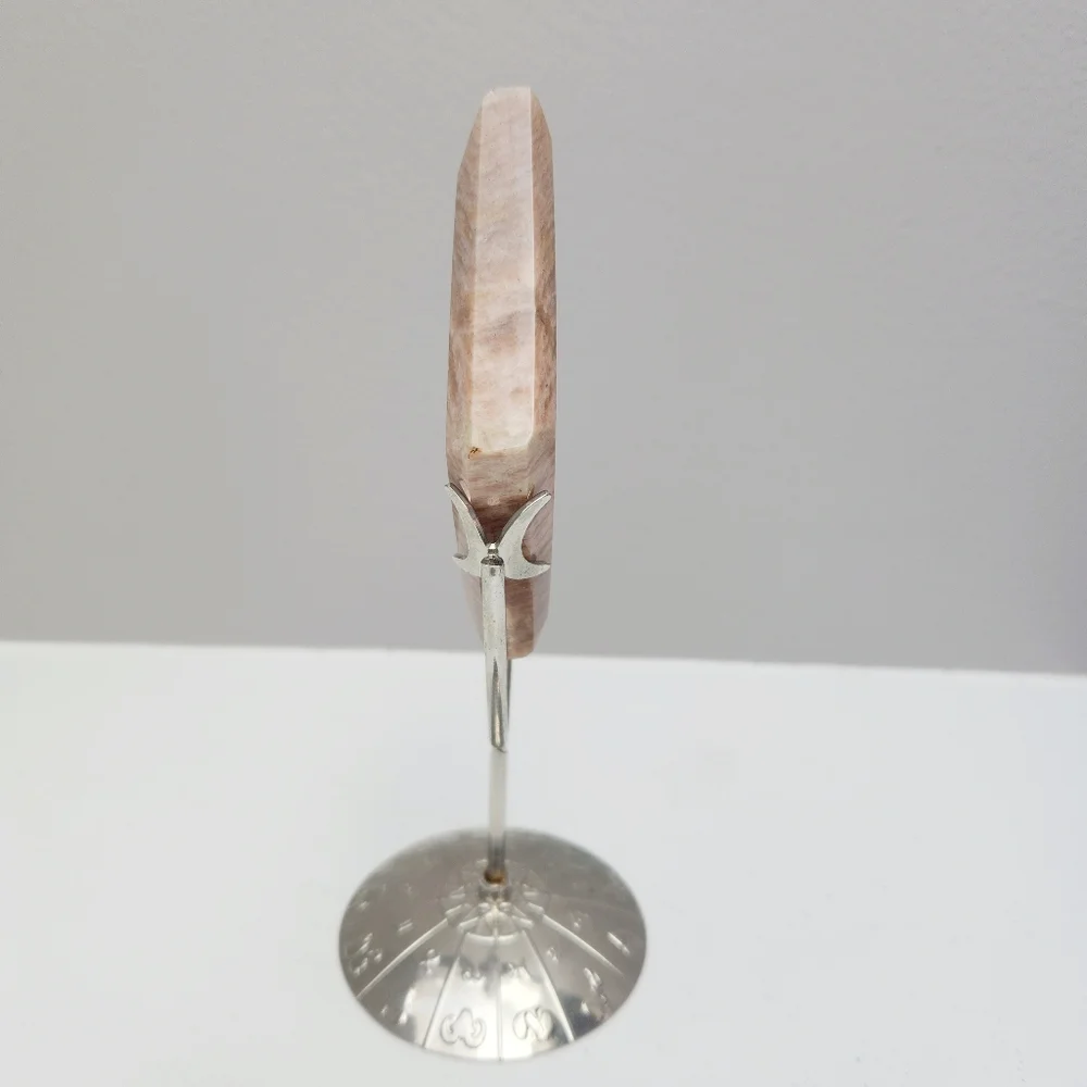 RARE pink amazonite diamond carving with silver stand - crystals gemstone rock - Picture 6 of 12